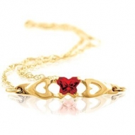 Bfly Garnet  Janurary  Birthstone Bracelet