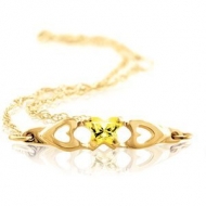 Bfly Citrine  November  Birthstone Bracelet