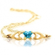 Bfly Blue Topaz  December  Birthstone Bracelet