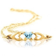 Bfly Aquamarine  March  Birthstone Bracelet