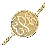 Circle Vine Script Monogram Bracelet