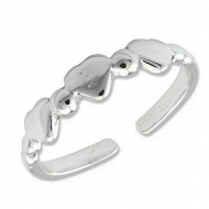 Sterling Silver Hearts Toe Ring
