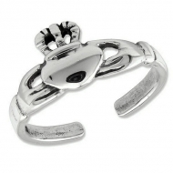 Sterling Silver Antiqued Claddagh Toe Ring
