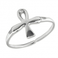 Sterling Silver Ankh  Egyptian Cross  Toe Ring