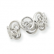 14k White Gold Swirl Toe Ring