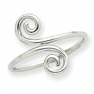 14k White Gold Swirl Toe Ring