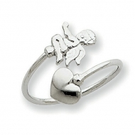 14k White Gold Cupid Toe Ring