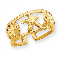 14k Yellow Gold Starfish Toe Ring