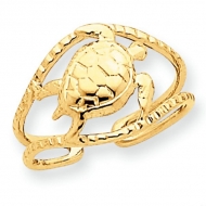 14k Yellow Gold Turtle Toe Ring