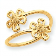 14k Yellow Gold Flower Toe Ring