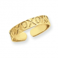 14k Yellow Gold XOXO Toe Ring