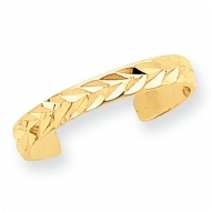 14k Yellow Gold Diamond Cut Toe Ring