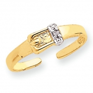 14k Yellow Gold Buckle With  01 Ct Diamond Toe Ring