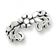 Sterling Silver Antiqued Swarovski Crystal Toe Ring