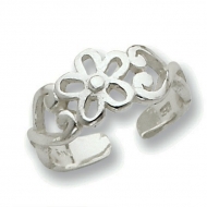 Sterling Silver Flower Toe Ring