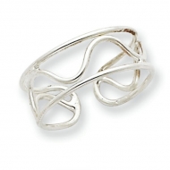 Sterling Silver Wave Toe Ring