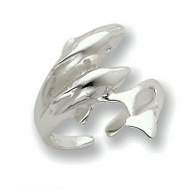 Sterling Silver Dolphin Toe Ring