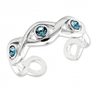 Sterling Silver Swarovski Crystal Toe Ring