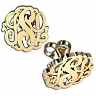 Monogram Fancy Script Earrings w  Kidney Wire