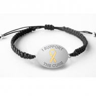 Sterling Silver   I Support The Cure  Childhood Cancer Bracelet