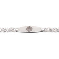 Sterling Silver Child s Medical ID Bracelet w  Curb Chain