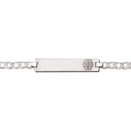 Sterling Silver Child s Medical ID Bracelet w  Curb Chain