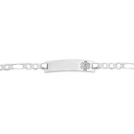 Sterling Silver Child s Medical ID Bracelet w  Figaro Chain