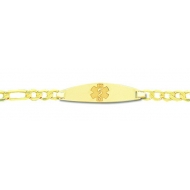 14K Yellow Gold Filled Children s Medical ID Bracelet w  Figaro Chain