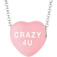 Sweethearts Enamel  Crazy 4 U  16  Necklace with Gift Box