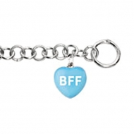 Sweethearts Enamel  BFF  Heart Charm on 7 5  Bracelet