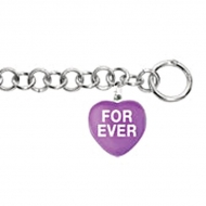 Sweethearts Enamel  Forever  Heart Charm on 7 5  Bracelet