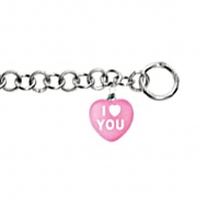 Sweethearts Enamel  I Heart You  Heart Charm on 7 5  Bracelet