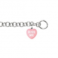 Sweethearts Enamel  Kiss Me  Heart Charm on 7 5  Bracelet