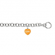 Sweethearts Enamel  Love  Heart Charm on 7 5  Bracelet