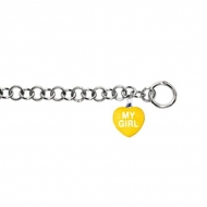 Sweethearts Enamel  My Girl  Heart Charm on 7 5  Bracelet