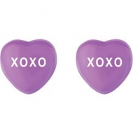 Sweethearts Enamel  XOXO  Heart Shaped Sterling Silver Earrings