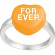 Sweethearts Enamel  Forever  Heart Shaped Sterling Silver Ring