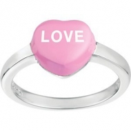 Sweethearts Enamel  Love  Heart Shaped Sterling Silver Ring