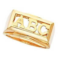 Monogram Block  3 Letter Initial Ring