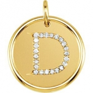 Letter  D  Posh Mommy Initial Roxy Pendant with Diamonds