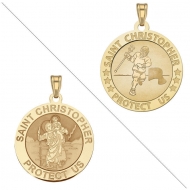 Lacrosse   Saint Christopher Doubledside Sports Medal  EXCLUSIVE 