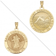 Swimmer  male    Saint Christopher Doubledside Sports Medal