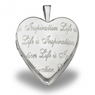 Sterling Silver   Life is Inspiration   Heart Locket