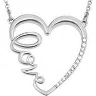 Heart Diamond  Love  Pendant