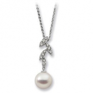 Freshwater Cultured Pearl and Diamond Pendant