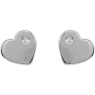  015 ct tw Diamond Heart Earrings