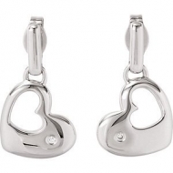 Diamond Heart Dangle Earrings