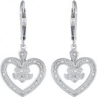 Diamond Heart Design Earrings
