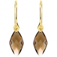 Genuine Checkerboard Smoky Quartz Earrings