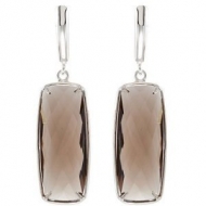 Genuine Smoky Quartz Lever Back Earrings